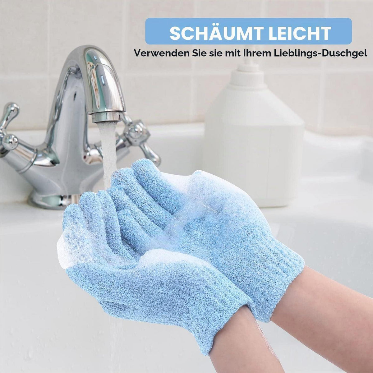 8 Peelinghandschuhe Bambus Körperpeeling Waschlappen für Spa & Dusche