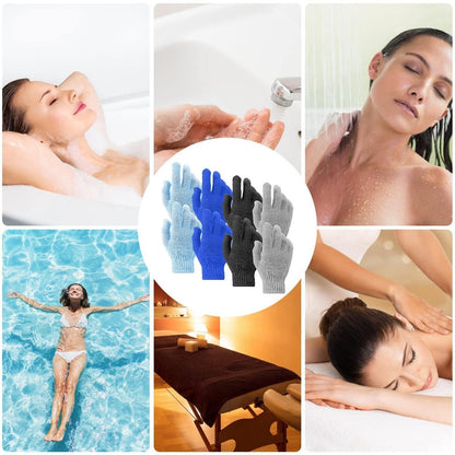 8 Peelinghandschuhe Bambus Körperpeeling Waschlappen für Spa & Dusche