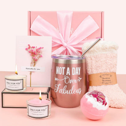 Luxuriöses Spa-Geschenkset für Frauen mit Weinglas