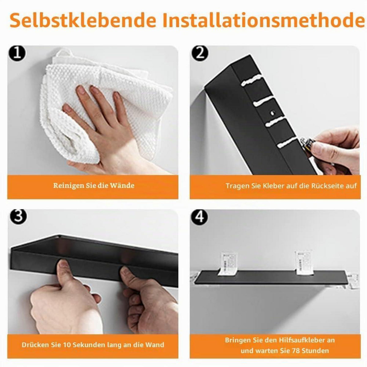 Duschablage Ohne Bohren Edelstahl 30/40cm – Wandregal für Bad & Küche