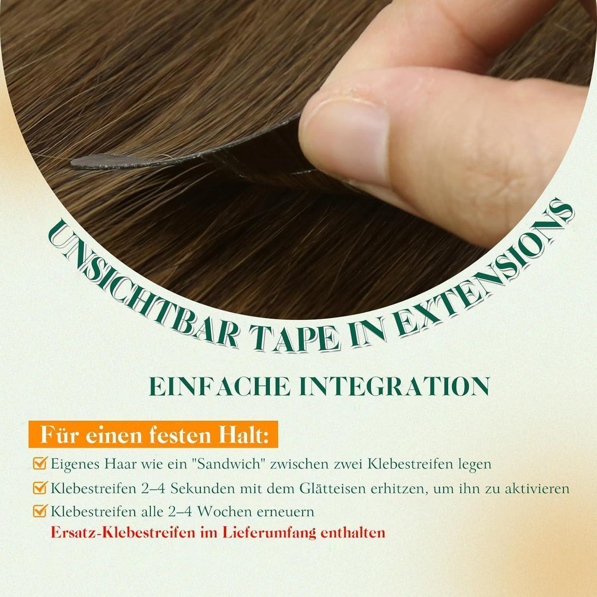 Echthaar Tape Extensions Braun 60cm – Natürliche Verlängerung