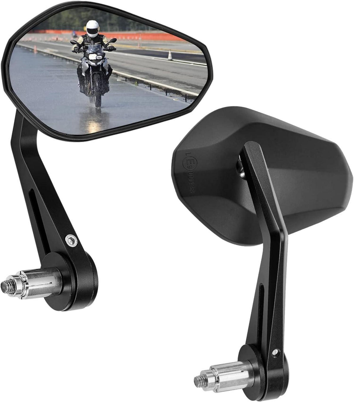 Motorrad Spiegel Rückspiegel E-geprüft 360° drehbar 22mm Kompatibel
