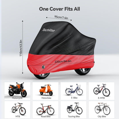 Fahrradabdeckung wasserdicht 210D Oxford 220 x 110 x 95 cm