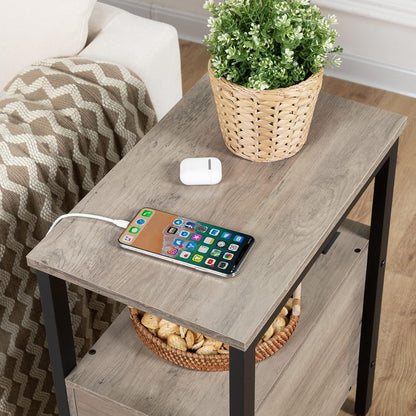 Beistelltisch mit Ladestation Schubladen USB-Anschluss Steckdose