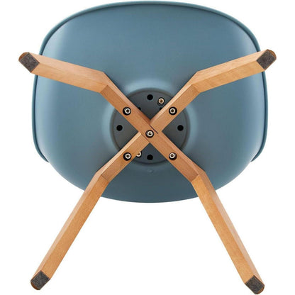 Esszimmerstühle Set 4er Buche Holz, Skandinavisch Morandi Lichtblau