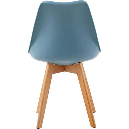 Esszimmerstühle Set 4er Buche Holz, Skandinavisch Morandi Lichtblau