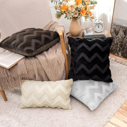 Weihnachts Kissenbezüge 2er Set Wolle Optik 40x60cm Beige