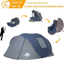AYAMAYA Zelt 4-6 Personen Wasserdicht Campingzelt Grau
