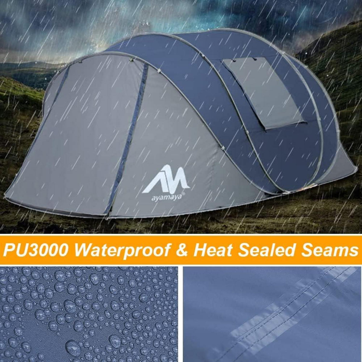 Pop up Camping Zelt 4-6 Personen Wasserdicht Doppelwandig mit Vorraum