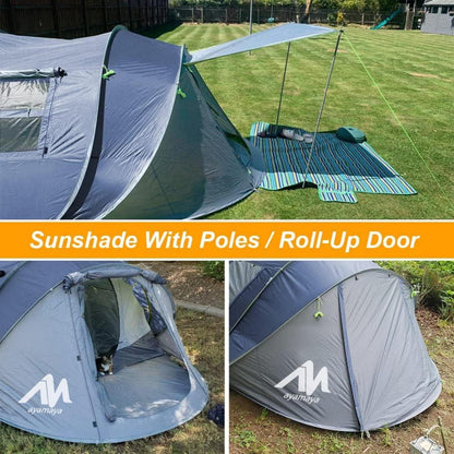 Zelt 4-6 Personen Wasserdicht Pop up Familienzelt 5 Fenster Outdoor