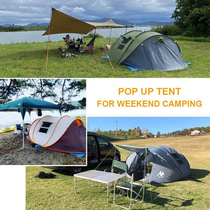 AYAMAYA Zelt 4-6 Personen Wasserdicht Pop up Familienzelt 6-Mann Zelt Outdoor Grau Marine