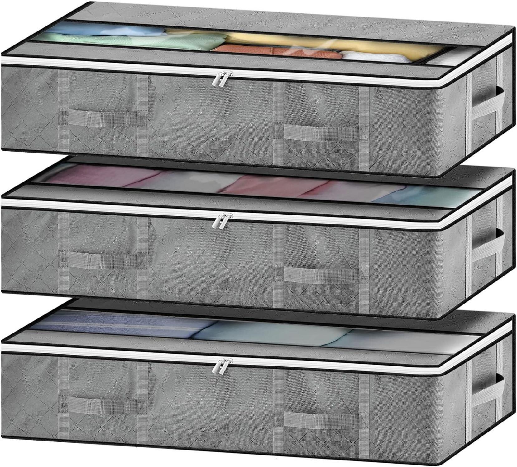 Unterbett Aufbewahrungsbox 3er Set Vliesstoff Organizer mit