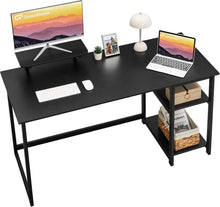 Schreibtisch mit Stauraum 140cm für Home Office Schwarz