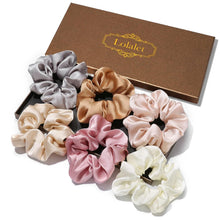 6er Set Seidige Satin Haargummis Scrunchies für Damen Frauen Mädchen