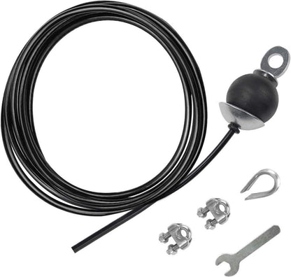Fitnesskabel Stahlseil für Latzug Kabelzug 10m Schwarz