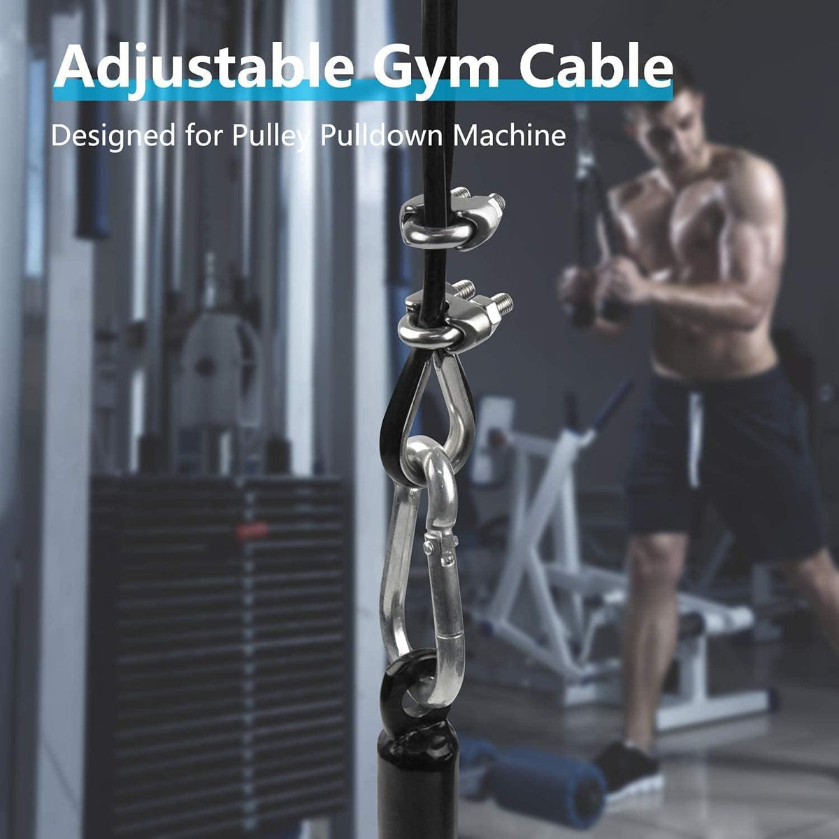 Kabelzug Fitnessseil Stahlseil 5mm für Latzug Kraftstation 10m