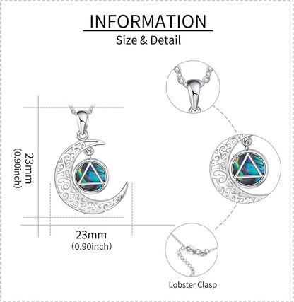 AA Mond Anhänger Nüchternheit Geschenk Alkoholiker Sterling Silber Halskette