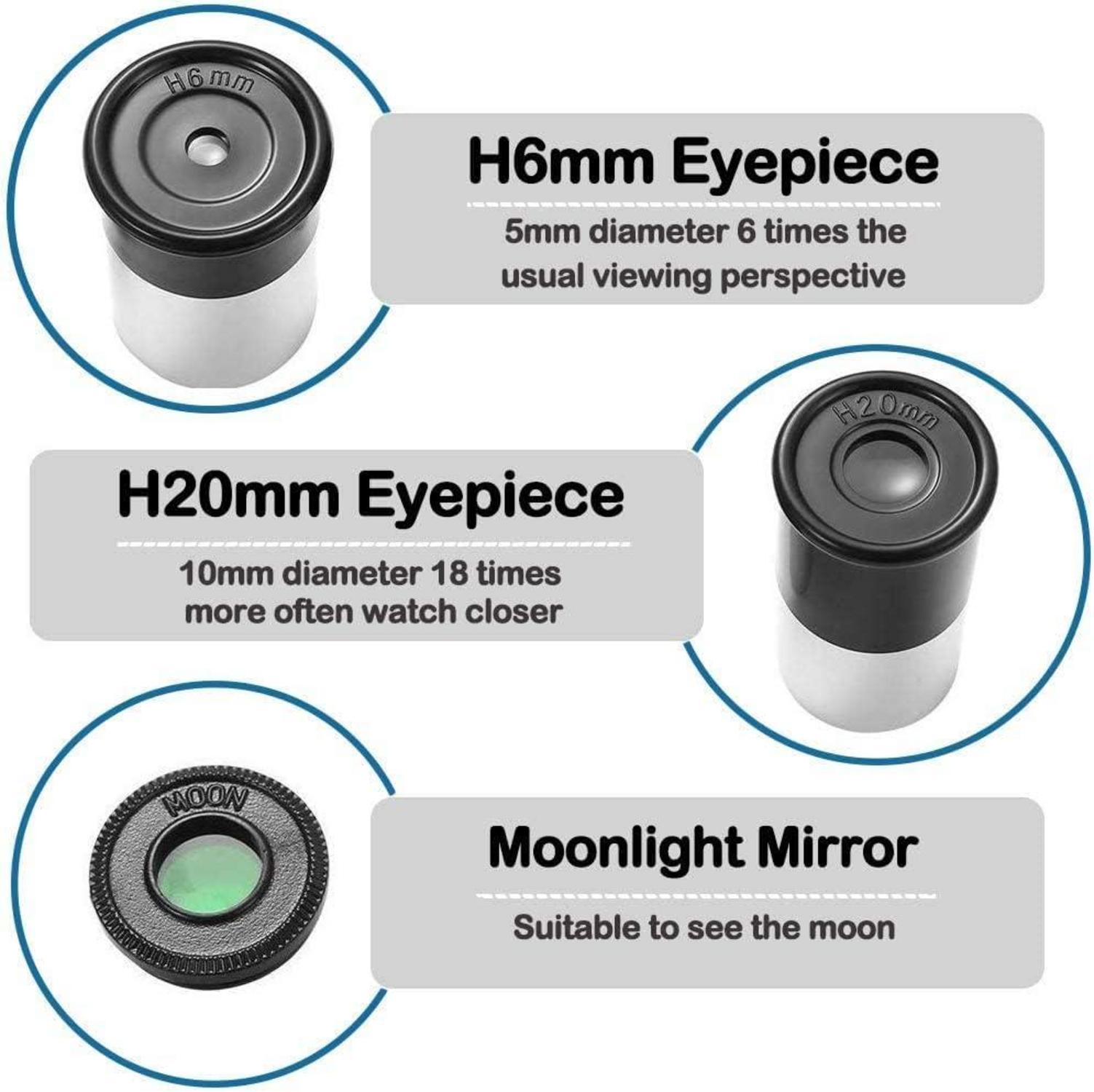 Misilmp Kinder Astronomisches Teleskop 90X HD Monokular Zoom 360/50mm