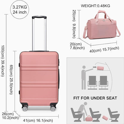 KONO Mittelgroß Reisekoffer Set 2tlg. Gepäcksets Rosegold