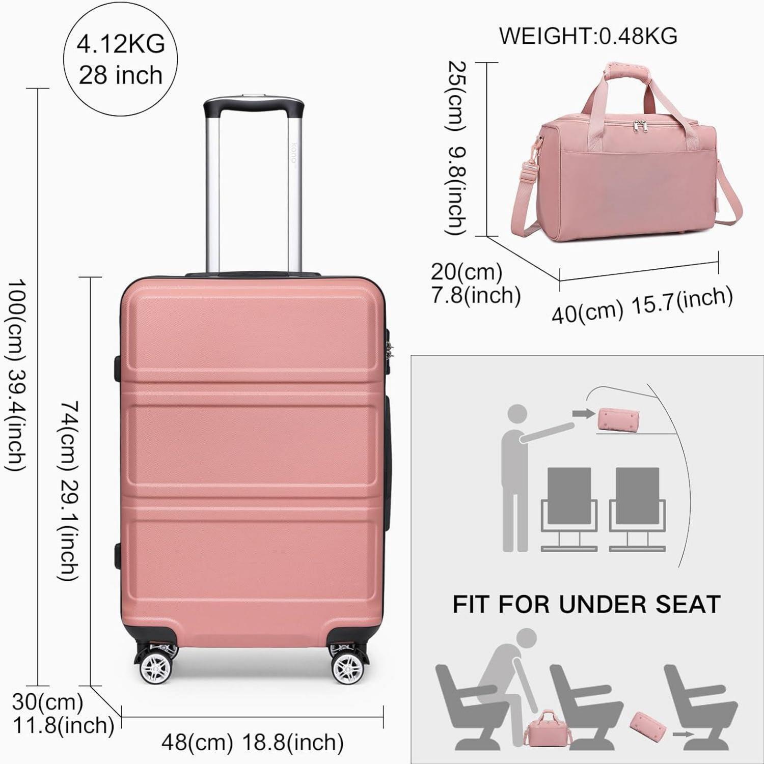KONO Groß Rollkoffer Set 2 Teilig 74cm Trolley Koffer