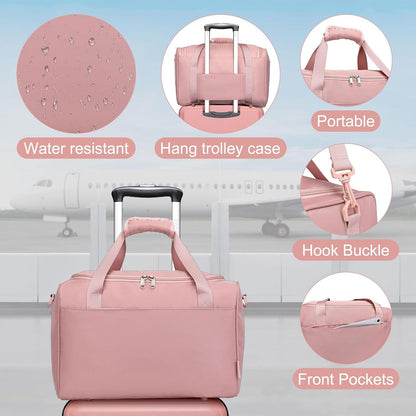 KONO Groß Reisekoffer Rollkoffer Set Gepäcksets 2 Teilig 74cm Ryanair Tasche Rosegold