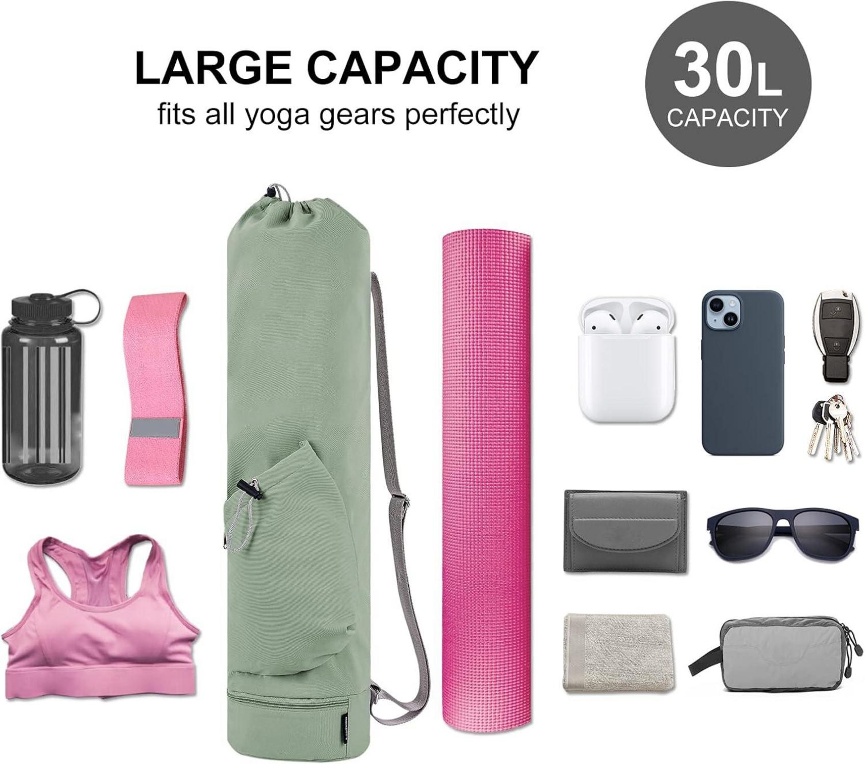 Yogatasche mit Nassfach und Flaschentasche grün Gym Pilates Yoga Tote