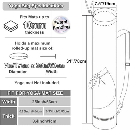 Yogatasche Damen Nassfach Flaschentasche Verstellbarer Schultergurt