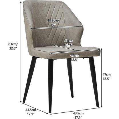 Gepolsterte Esszimmerstühle Set (2) – Hellgrau, Vintage Stil