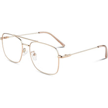 Pilotenbrille ohne Sehstärke, Metallrahmen, Vintage Stil, Gold