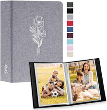 Fotoalbum 10x15 Leinen Einsteckalbum 100 Taschen 2 Pack Grau