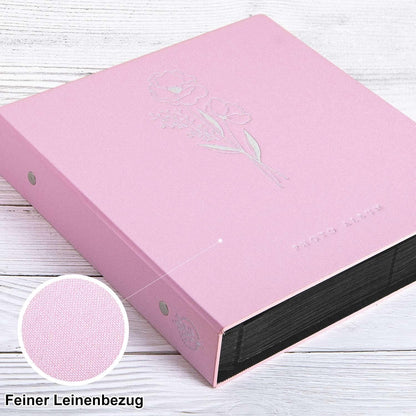 Großes XXL Leinen Fotoalbum für 1000 10x15 Fotos - Rosa