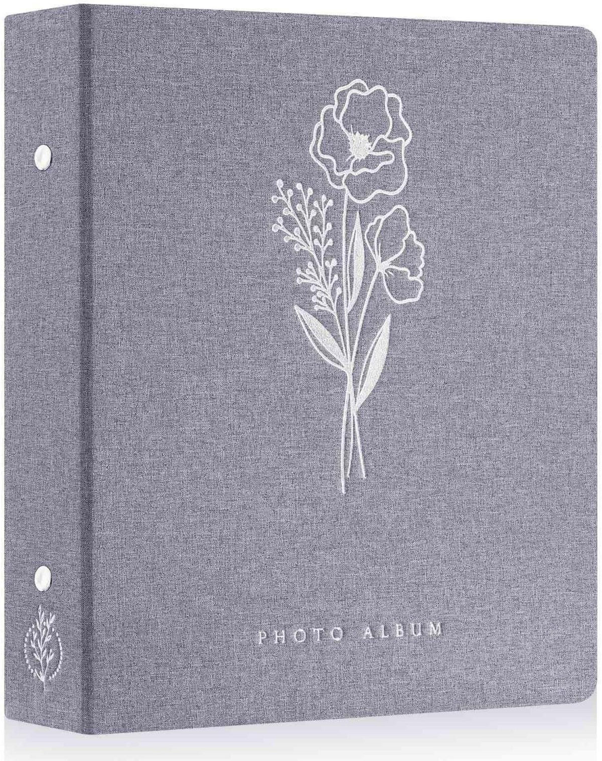 Fotoalbum 400 Taschen 10x15 Leinen Einsteckalbum Hochformat Grau