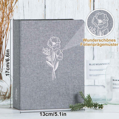 Fotoalbum 10x15 50 Pockets Leinen Grau 2 Packungen
