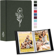 Fotoalbum 10x15cm Leinen Einsteckalbum 50 Taschen grün (2er