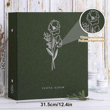 Großes Leinen Fotoalbum 10x15 600 Fotos Grüner Einband