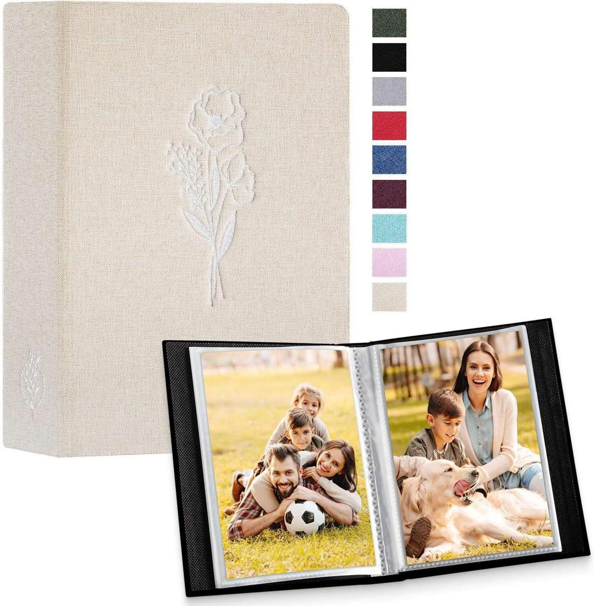 Fotoalbum Leinen Einsteckalbum für 10x15 Fotos, 100 Taschen, 2