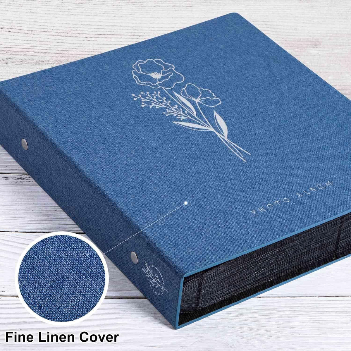 Großes Leinen Einsteckalbum für 600 10x15 Fotos Blau