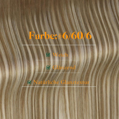 Echthaar Tape Extensions Braun Balayage Ombre Platinblond