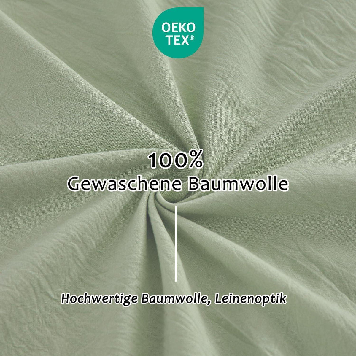 Gewaschener Baumwoll Kissenbezug 40x40 cm - 2er Set Hellgrün
