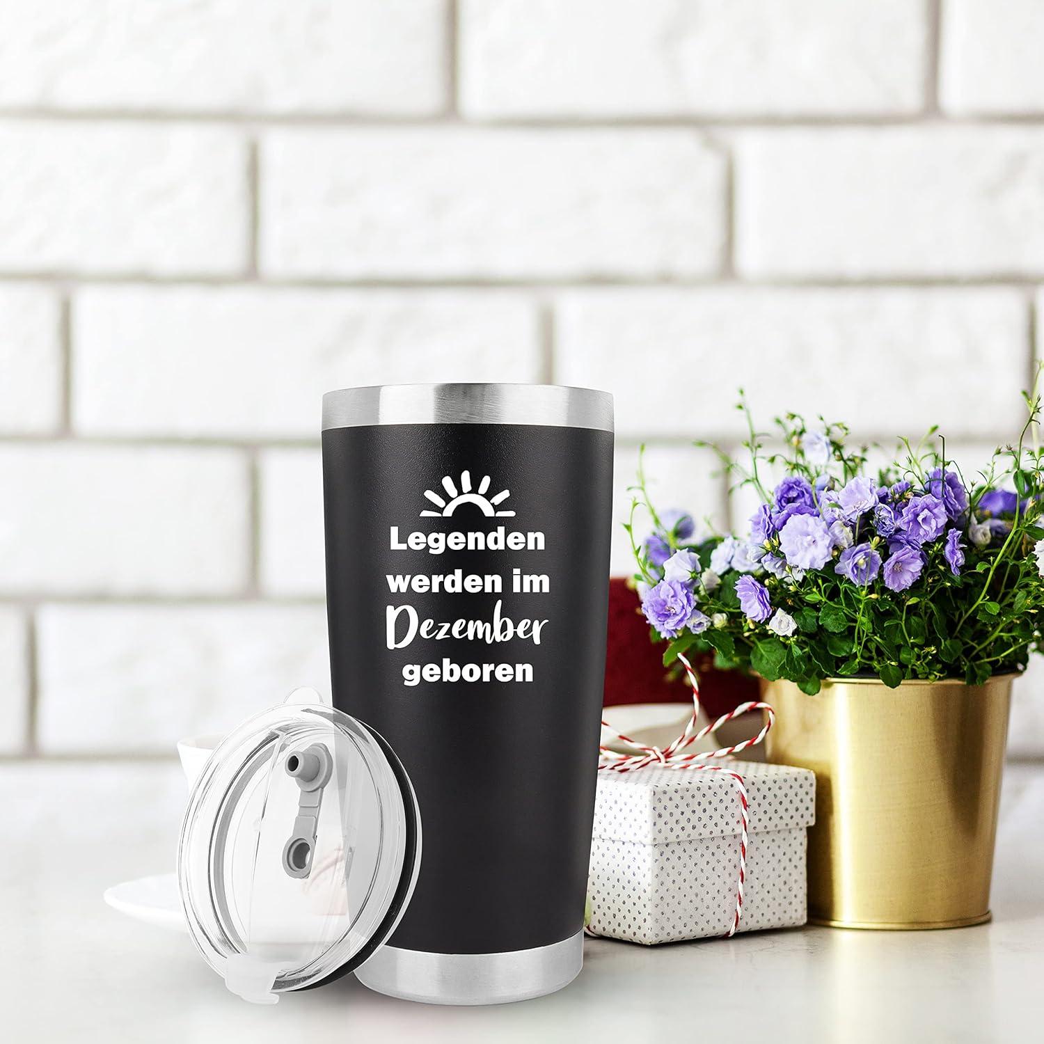 Geburtstagsgeschenk Männer Travel Mug 20oz Lustig Legenden Dezember