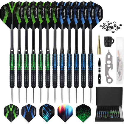 Grebarley Profi Dartpfeile Set | 12 Stk. Steeldarts 20g