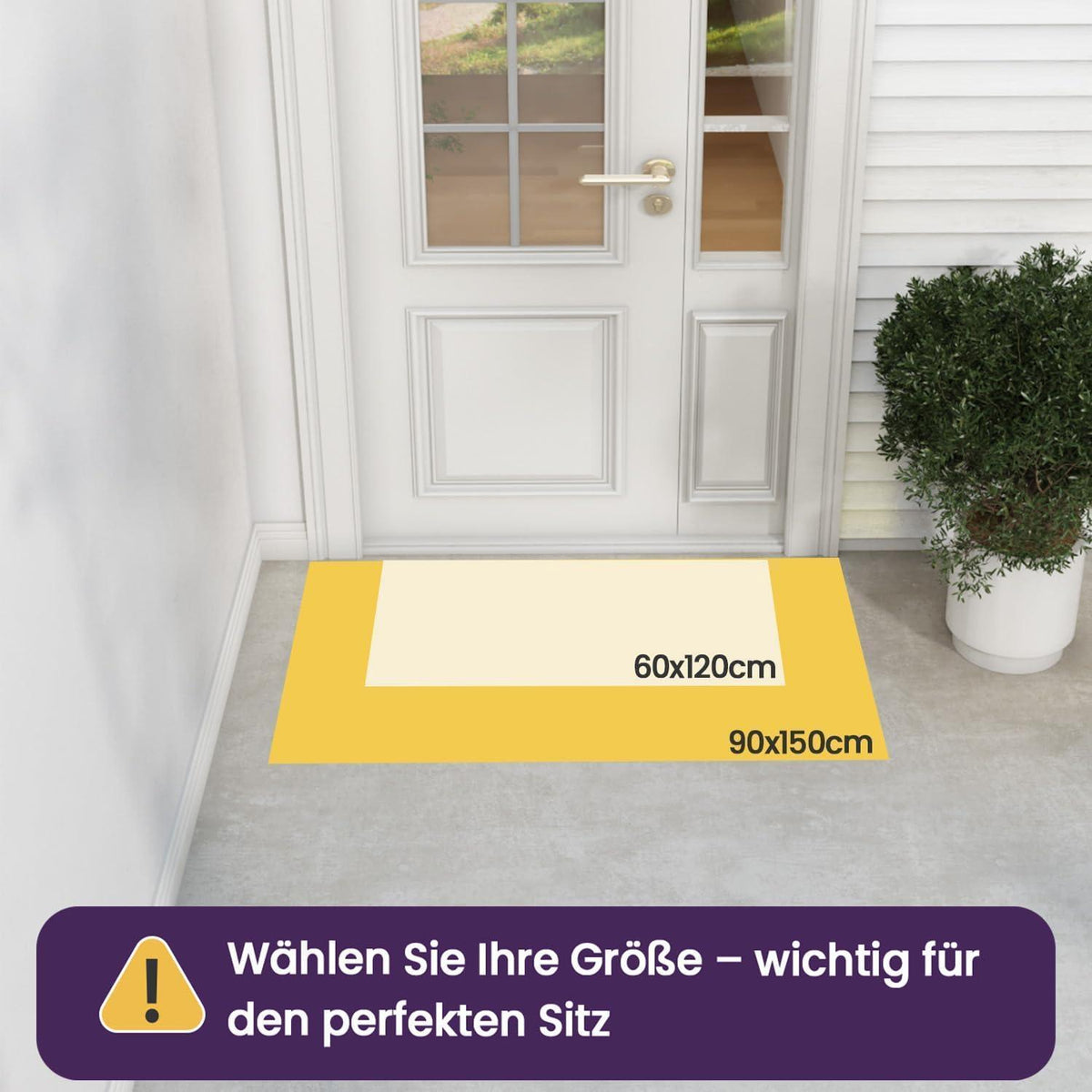 Fußmatte Outdoor 60x120 cm - Wetterfest & Rutschfest Schwarz