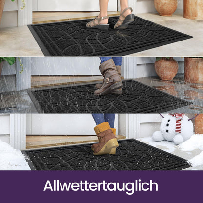 Fußmatte Outdoor 60x120 cm - Wetterfest & Rutschfest Schwarz