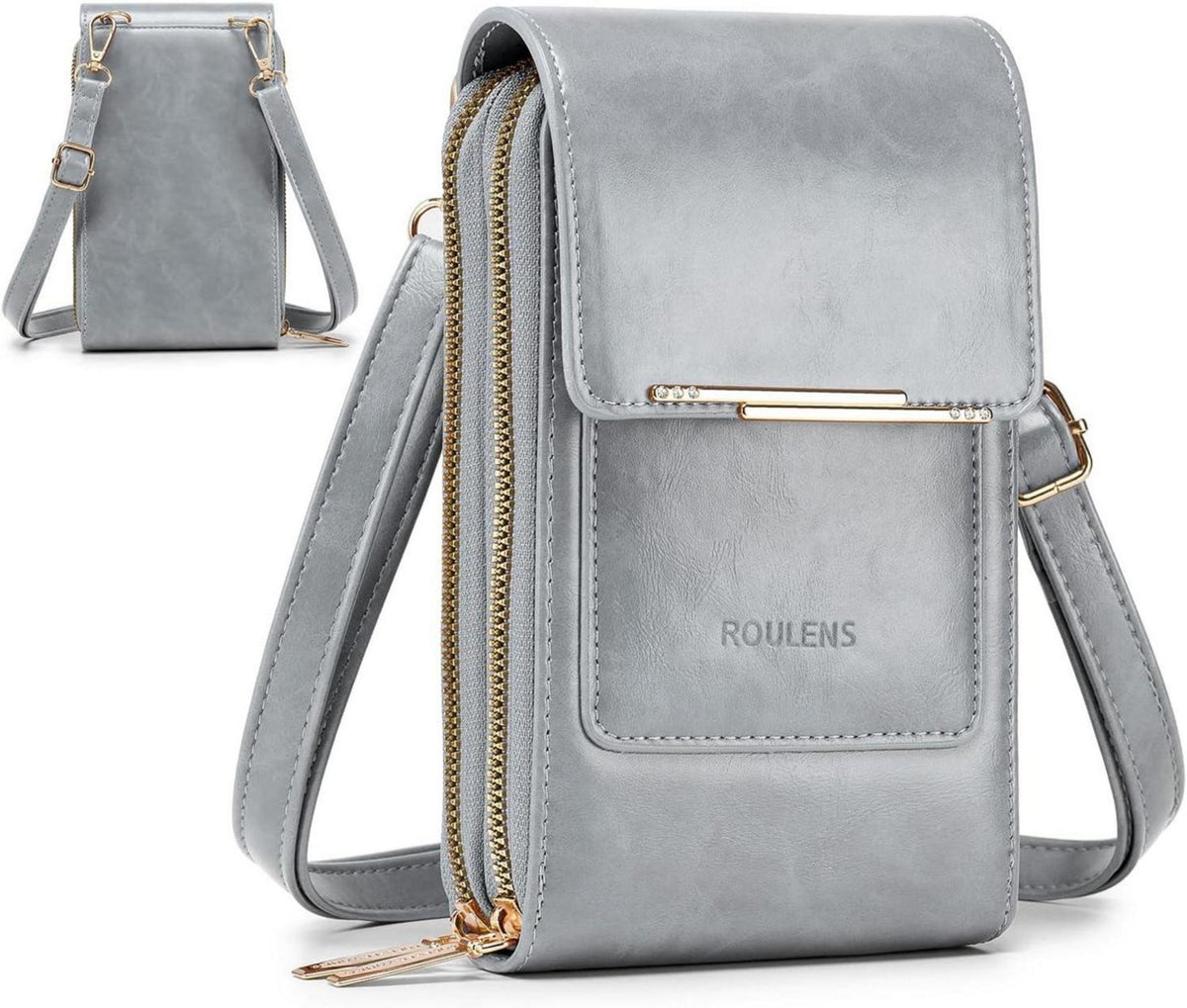 Kleine Handy Umhängetasche Damen Crossbody 2 RFID Fächer