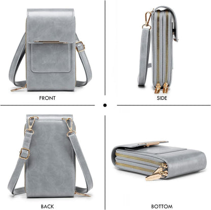 Damen Umhängetasche 3-in-1 Crossbody Handytasche RFID 2 Fächer