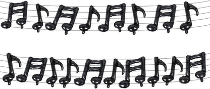 20 Stück Musiknoten Aluminiumfolie Luftballons Gitarre Schwarz Happy