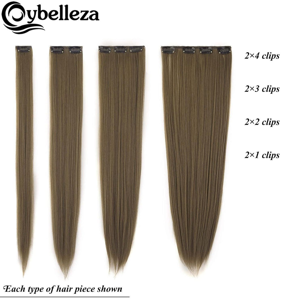 Clip-In Haarverlängerung Echthaar-Optik 60cm Goldbraun