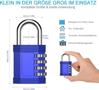 Zahlenschloss Vorhängeschloss Ziffern Wetterfest 4 stellig