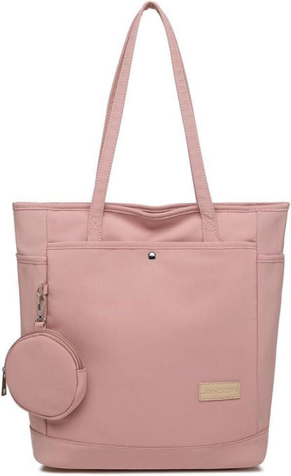 Polyester Umhängetasche Rosa Damen Groß mit Klein Münzbeutel