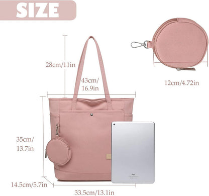 Damen Shopper Handtasche Tote Bag mit Münzbeutel, Rosa
